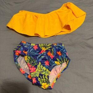 Cat & Jack Yellow Ruffle Floral Kids Bottoms